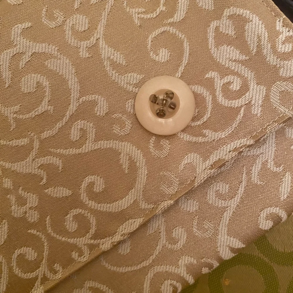 Cream Jacquard prom tote with chain handle